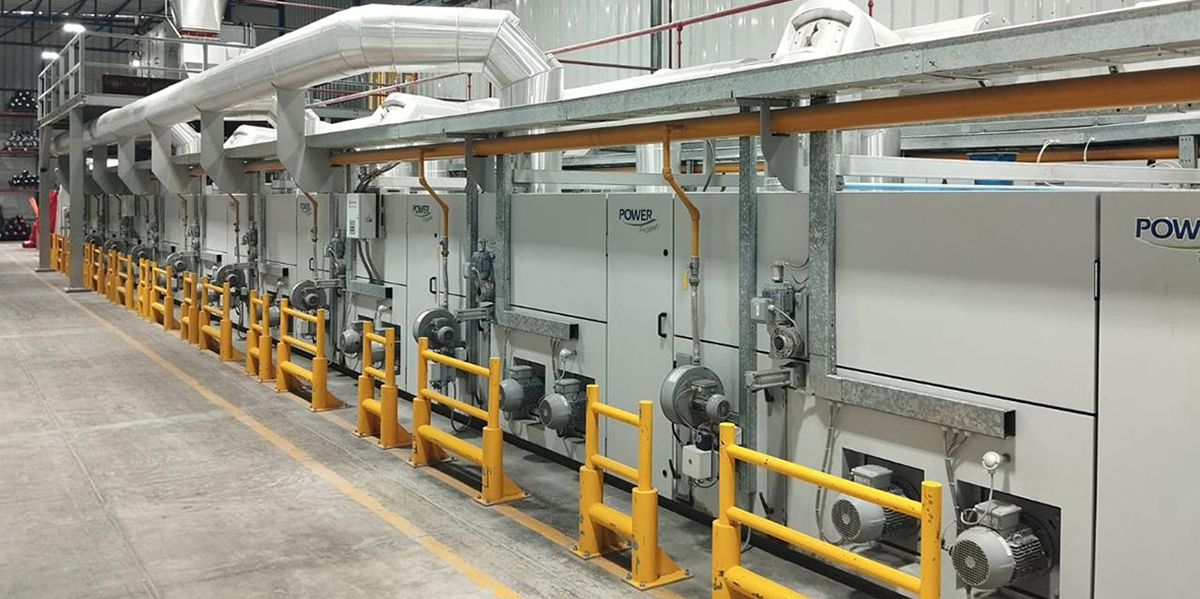 Brückner POWER-FRAME stenter with 11 compartments at Texfina Peru