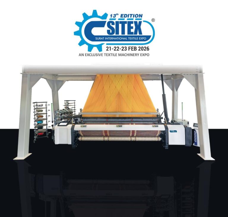 Live saree-style jacquard weaving demo by Picanol