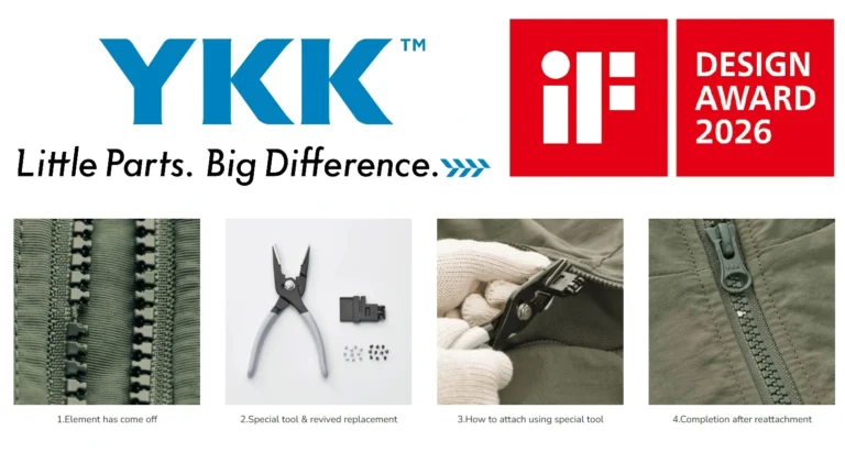 YKK Zipper Innovation Wins iF Design Award 2026 for Sustainable Repair