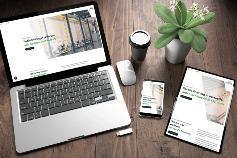 Monforts digital platform showcasing textile finishing machinery technologies