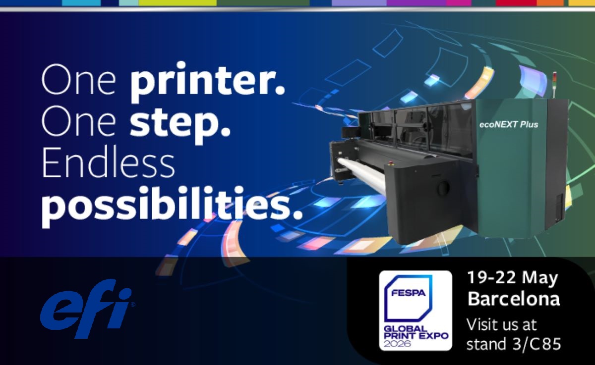 EFI Reggiani ecoNEXT Plus digital textile printer at FESPA 2026