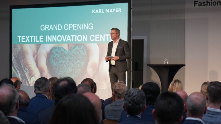Lutz Wolf, CEO of KARL MAYER at textile innovation center opening 