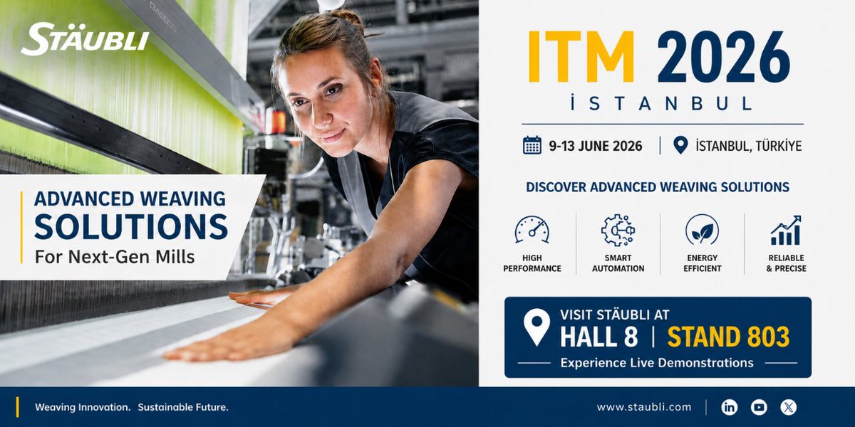 Stäubli weaving and Jacquard solutions showcased at ITM Istanbul 2026