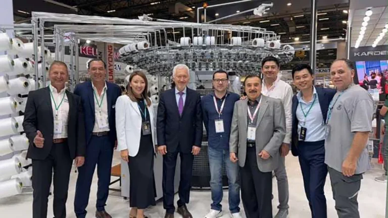 Mayer & Cie. Global OV 3.2 QCe circular knitting machine displayed at ITM 2026 Istanbul