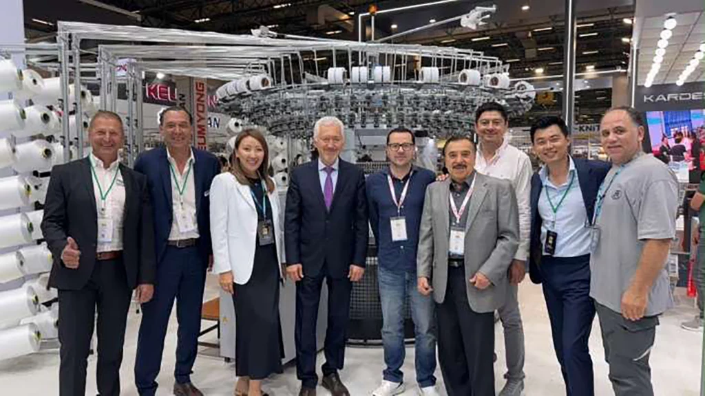 Mayer & Cie. Global OV 3.2 QCe circular knitting machine displayed at ITM 2026 Istanbul
